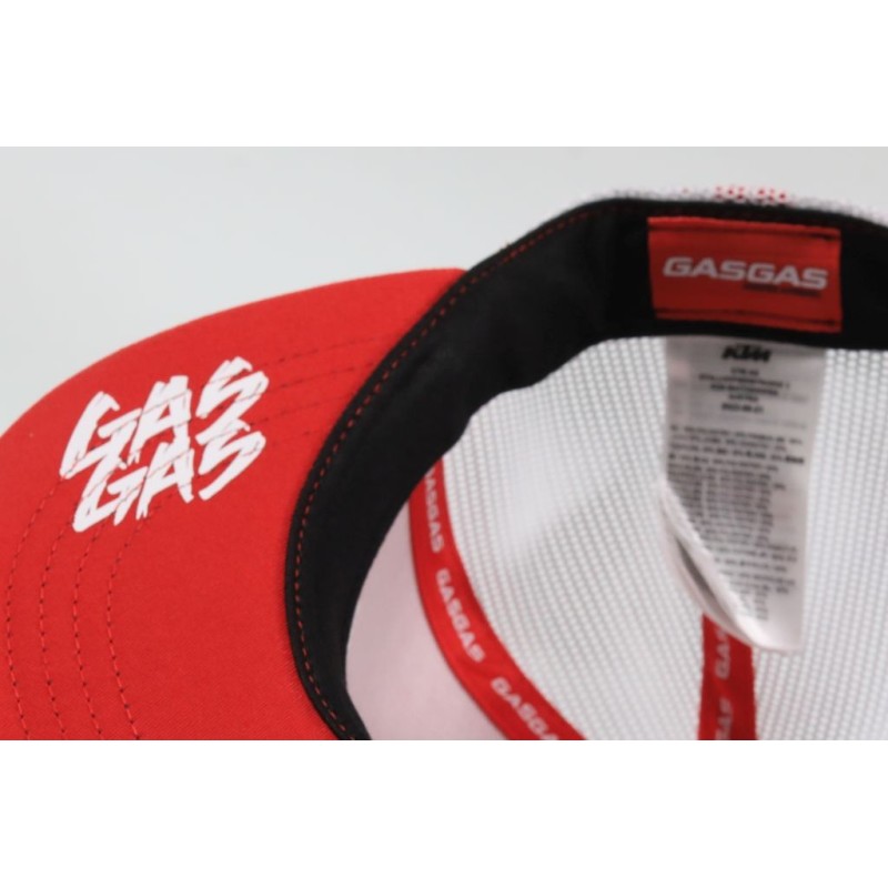 Casquette enfant GASGAS Trucker avec visiere plate rouge/blanc