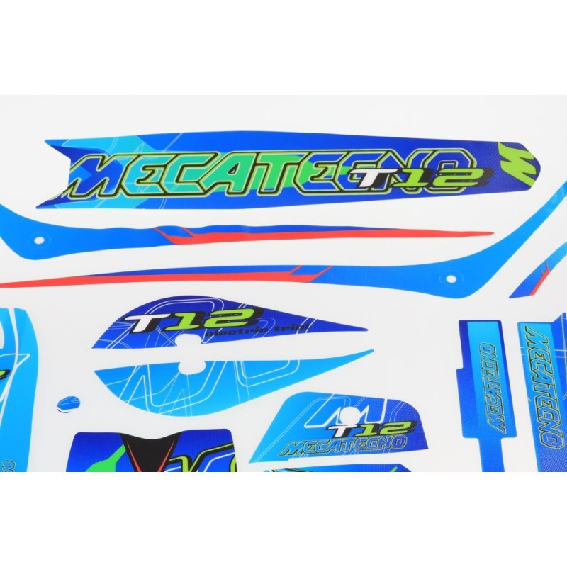 Kit autocollant MECATECNO 2019 T12 complet bleu
