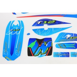 Kit autocollant MECATECNO 2019 T12 complet bleu