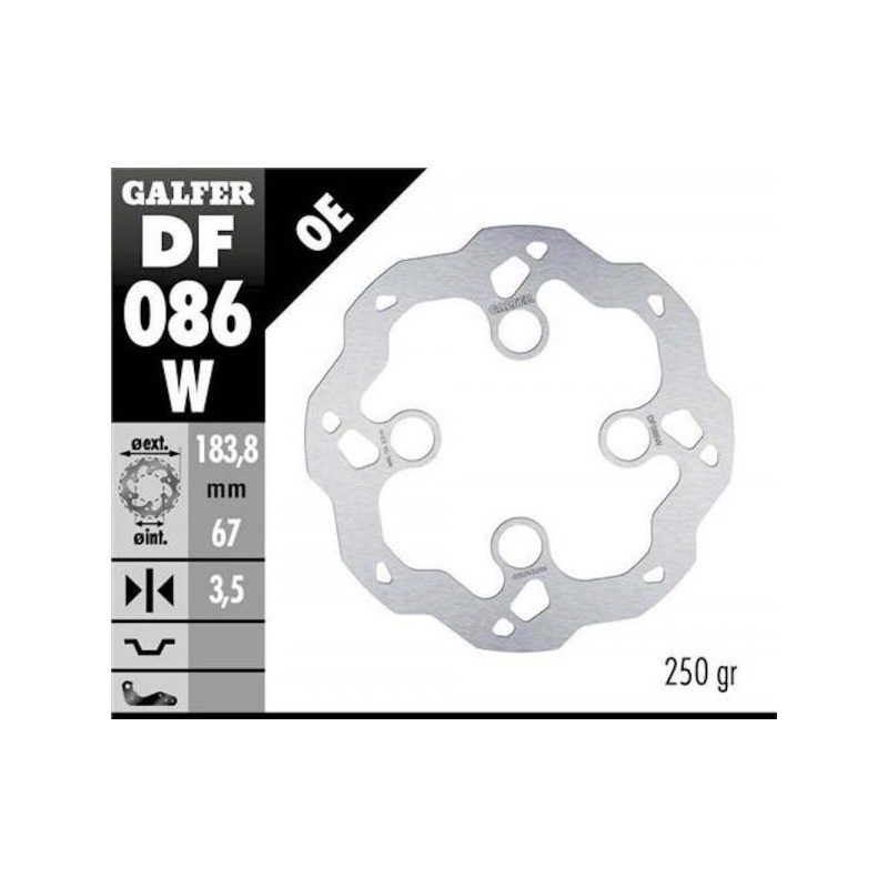 Disque frein AV GALFER MONTESA 4rt 183.8x3.5mm 4 trous