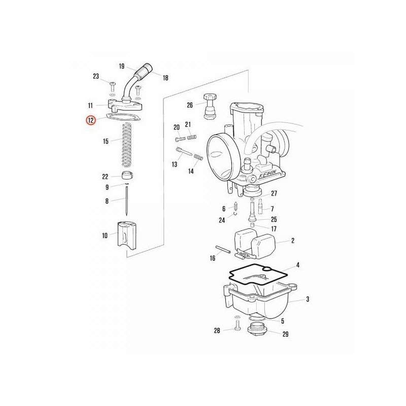 Joint chapeau carburateur KEIHIN PWK28 JITSIE adaptable