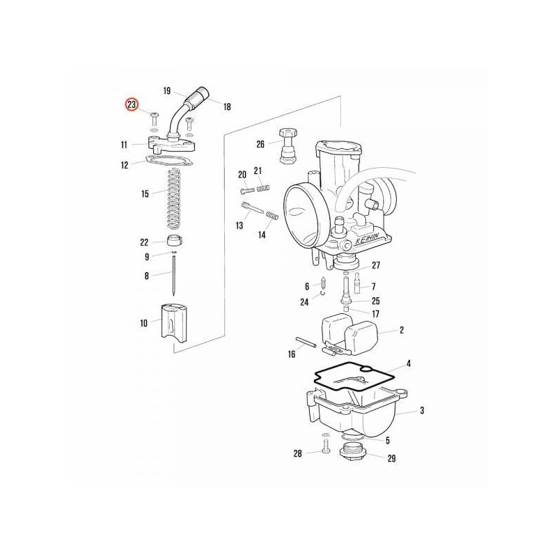 Kit vis chapeau carburateur KEIHIN PWK28 JITSIE adaptable