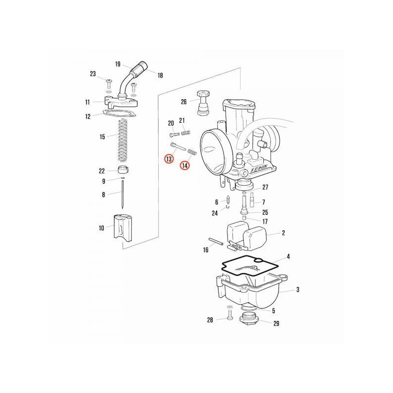 Kit vis air carburateur KEIHIN PWK28 JITSIE adaptable