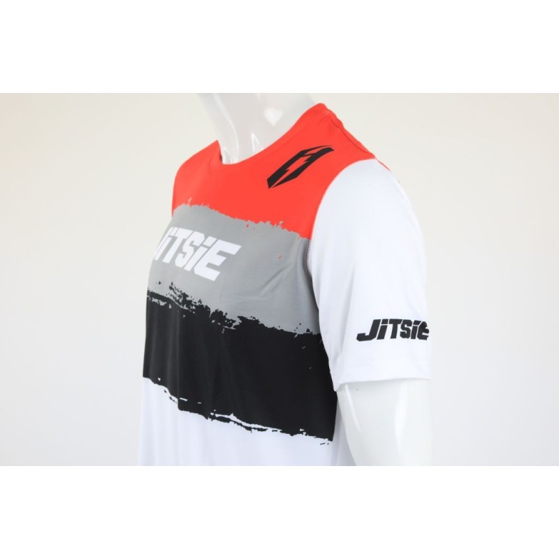Maillot technique JITSIE C3 Jersey Sparkle blanc/rouge