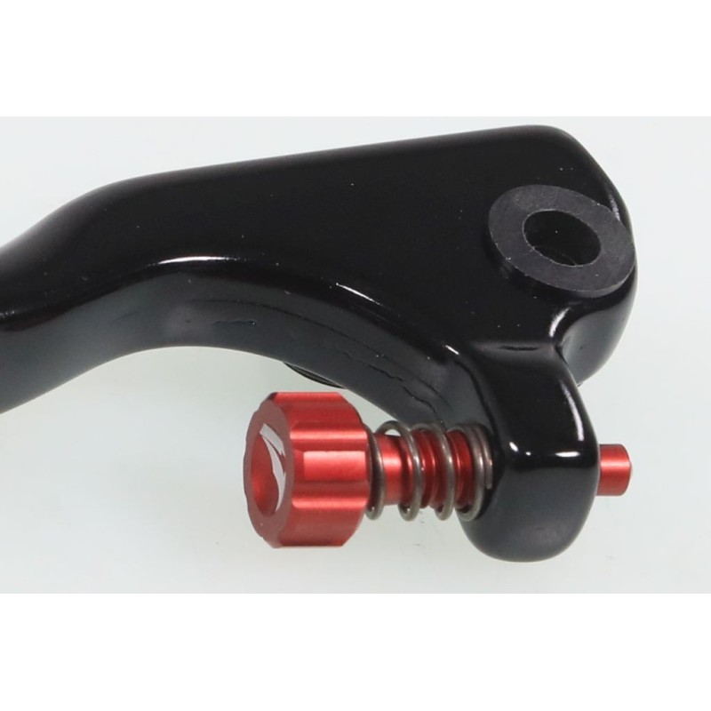 Levier embrayage long type AJP droit JITSIE adaptable noir vis reglage rouge
