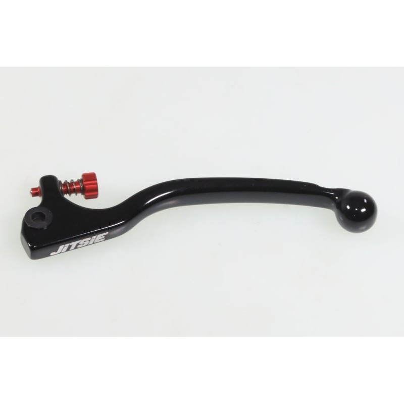 Levier embrayage long type AJP droit JITSIE adaptable noir vis reglage rouge