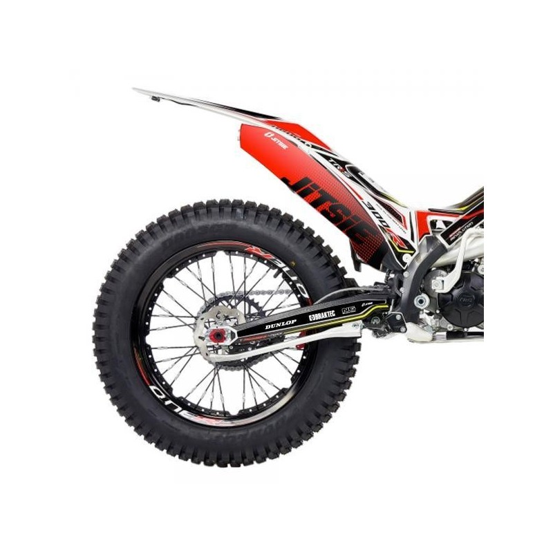 Autocollant protection silencieux JITSIE TRS noir/rouge