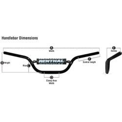 Guidon sans barre 28.6mm RENTHAL Toni Bou replica hauteur 4.5 pouces