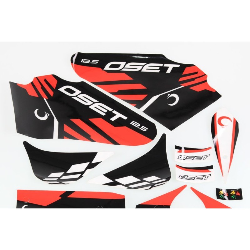 Kit autocollants OSET 2017 12.5 eco rouge