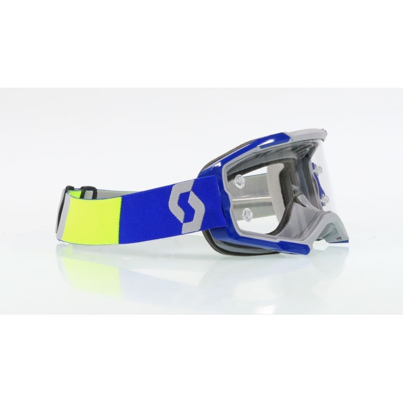 Lunette casque SHERCO offroad bleu/jaune