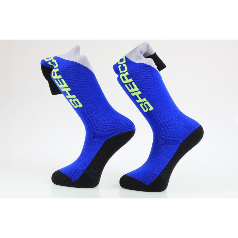 Chaussettes SHERCO 2022 longue bleu/jaune fluo