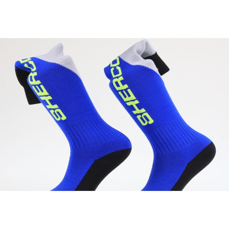 Chaussettes SHERCO 2022 longue bleu/jaune fluo