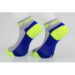 Chaussettes SHERCO 2022 courte bleu/jaune fluo