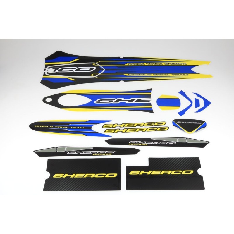 Kit deco SHERCO 2001-2005 complet bleu/noir/jaune