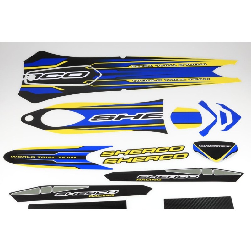 Kit deco SHERCO 2001-2005 complet bleu/noir/jaune