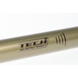 Tube fourche TECH alu droit titane avec logo