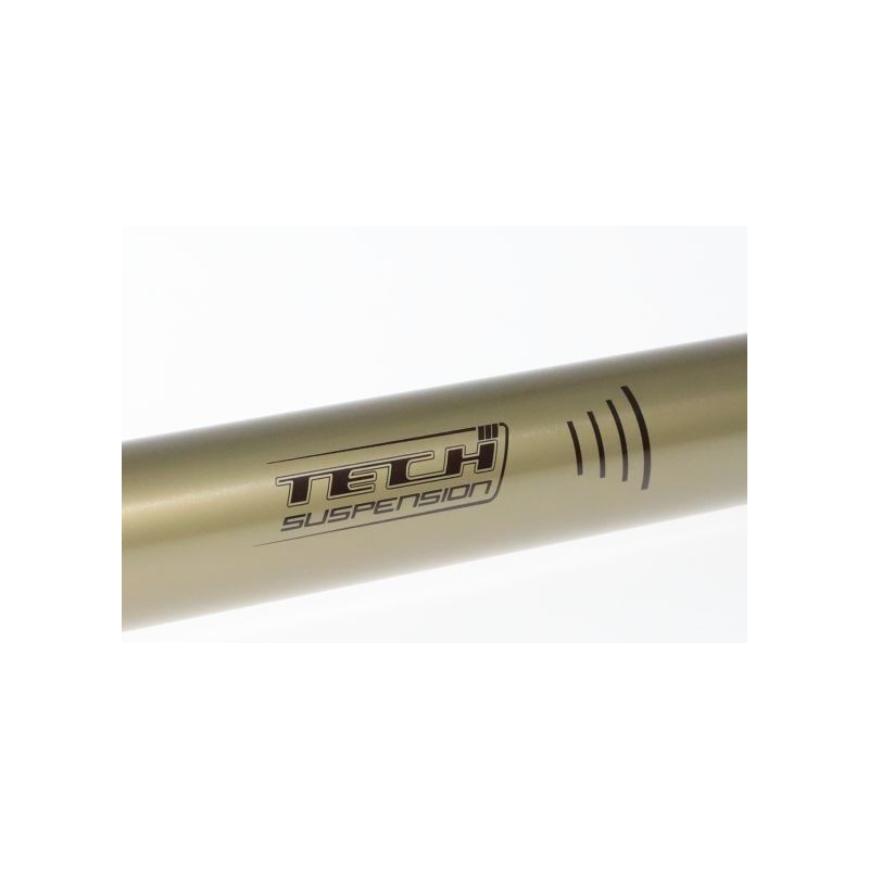 Tube fourche TECH alu droit titane avec logo